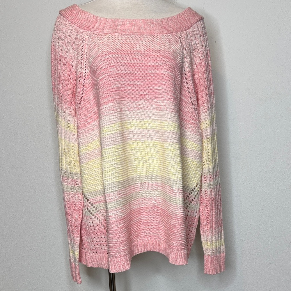 Maurices size 3 Pink and Yellow Striped Sweater